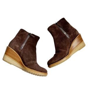 Cole Haan Rayna Waterproof Brown Suede Women Boots Size 6.5B